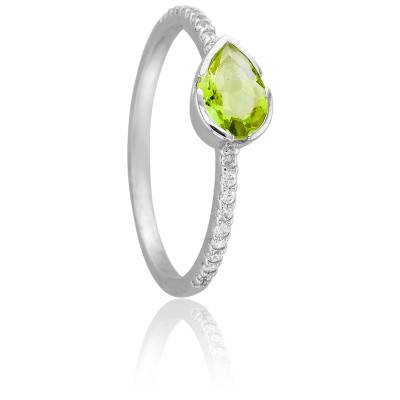 Bague Cléo en Or Blanc 750 & Péridot - Aurora