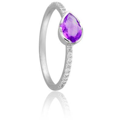 Bague Cléo en Or Blanc 750 & Améthyste - Vandona