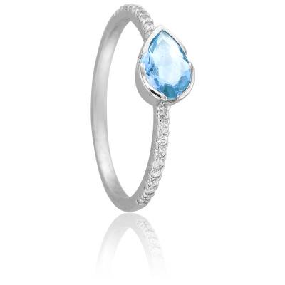 Bague Cléo en Or Blanc 750 & Topaze - Vandona