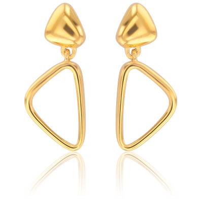 Boucles d'Oreilles Pendantes Triangle Ajouré en Or Jaune 375 - Vandona