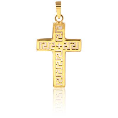 750/1000 Yellow Gold & Mother-of-Pearl Mixed Cross - Vandona