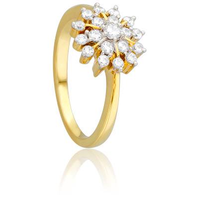 Bague Fleur Gracile en Or Jaune 750 & Diamants - Juweel