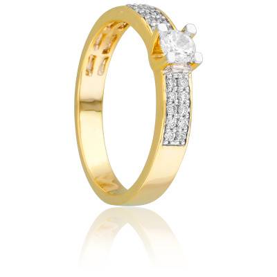 Bague Solitaire Mirage en Or Jaune 750 & Diamants - Juweel