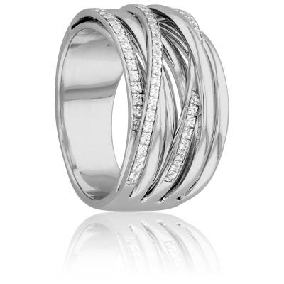 Bague Embrasée en Or Blanc 750 & Diamants - Juweel