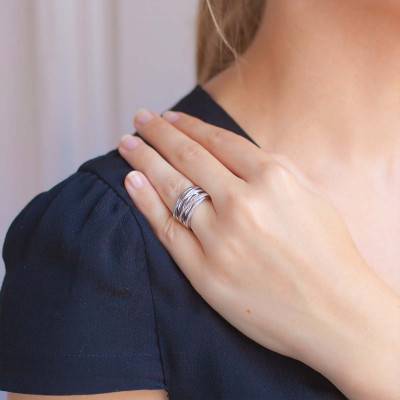 Bague Embrasée Or Blanc 750 & Diamants - Juweel