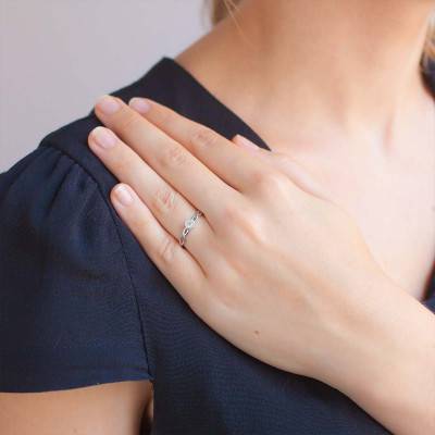 Bague Fleur Délicate Or Blanc 750 & Diamants - Juweel