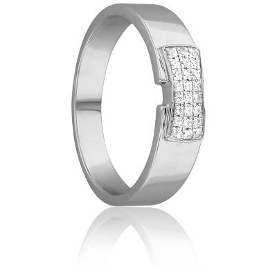 Bague Ceinturée en Or Blanc 750 & Diamants - Juweel
