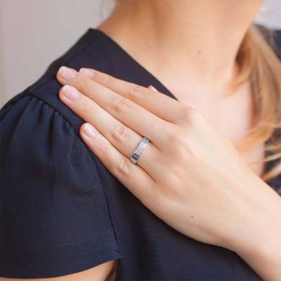 Bague Ceinturée Or Blanc 750 & Diamants - Juweel