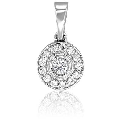 Princess 750/1000 White Gold & Diamond Pendant - Juweel