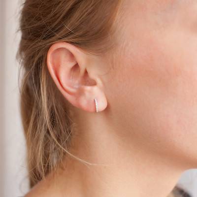 Créoles Etincelantes Or Blanc 750 & Diamants, Diamètre 12 mm - Juweel
