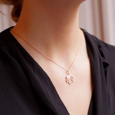 750/1000 Yellow Gold Moor's Head Pendant, 15 mm Height - Lucas Lucor