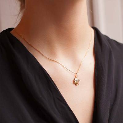 Two-Tone 750/1000 Gold Moor's Head Pendant, 12 x 14 mm - Lucas Lucor