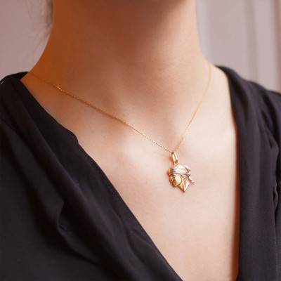 Two-Tone 750/1000 Gold Moor's Head Pendant, 15 x 20 mm - Lucas Lucor