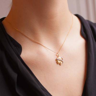Two-Tone Gold & Diamond Young Moor's Head Pendant - Lucas Lucor