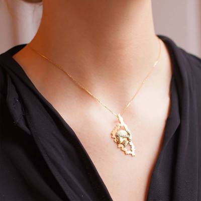 750/1000 Yellow Gold Corsica & Moorish Head Diamond Pendant - Lucas Lucor
