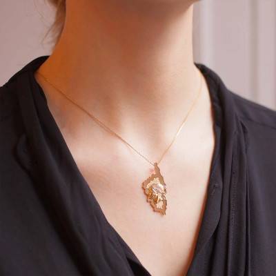 750 Yellow Gold Corsica Moorish Head Pendant, 37 x 16 mm - Lucas Lucor