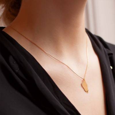 750 Yellow Gold Polished Corsica Pendant - Lucas Lucor