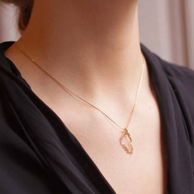 18K Yellow Gold Striped Corsica Pendant - Lucas Lucor