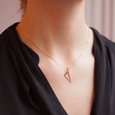 750 Yellow Gold Small Triangular Corsica Pendant - Lucas Lucor