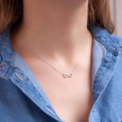 Collier Eternity Full Star Diamants & Or Blanc 750, Longueur 42 cm - Juweel