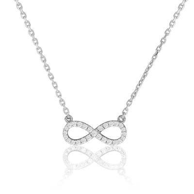 Collier Eternity Full Star en Or Blanc 750 & Diamants, Longueur 42 cm - Juweel