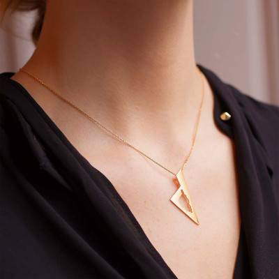750 Yellow Gold Corsica Triangle Pendant - Lucas Lucor