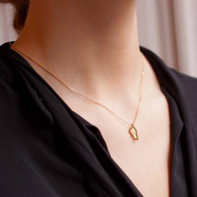 375 Yellow Gold Thick Border Corsica Pendant - Lucas Lucor