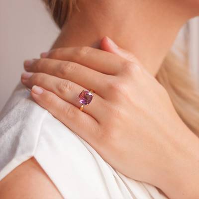 Bague Kallima Violette Or Jaune 750 - Les Valentines