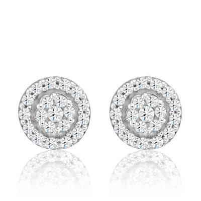 Boucles d'Ooreilles Puces en Or Jaune 750 & Diamants - Kundan