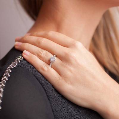 Bague Malaya Or Blanc 750 et Diamants - Kundan