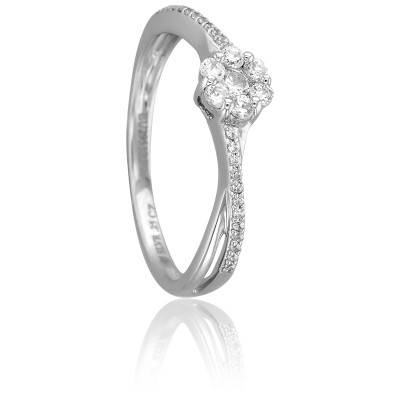 Bague Tisya en Or Blanc 750 & Diamants - Kundan