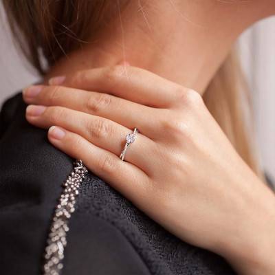 Bague Tisya Or Blanc 750 et Diamants - Kundan