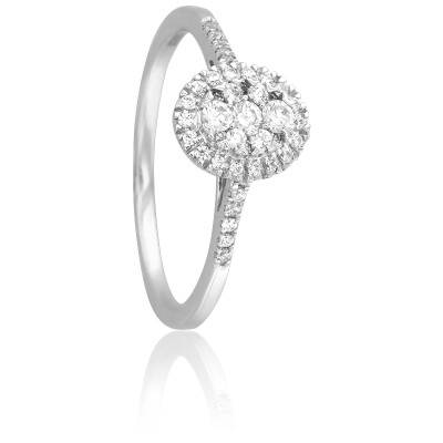 Bague Sanchali en Or Blanc 750 & Diamants - Kundan