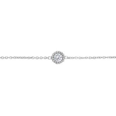 Bracelet Diamants 0,08 ct & Or Blanc 750, Longueur 16 à 18 cm - Les Valentines