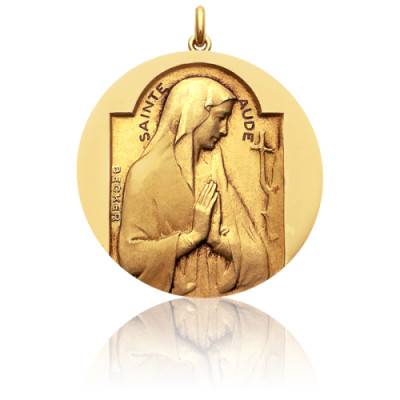 Médaille Sainte Aude Or Jaune 750, Diamètre 15 mm à 20 mm - Becker