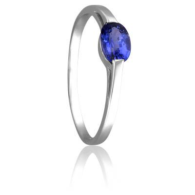 Bague Solitaire en Or Blanc 750 & Saphir Ovale 0,60 ct - Les Valentines