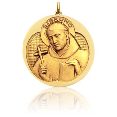 Médaille Saint Bruno Or Jaune 750, Diamètre 15 mm à 20 mm - Becker