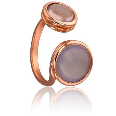 Bague Kirkos en Or Rose 750 & Quartz et Calcédoine - Les Valentines