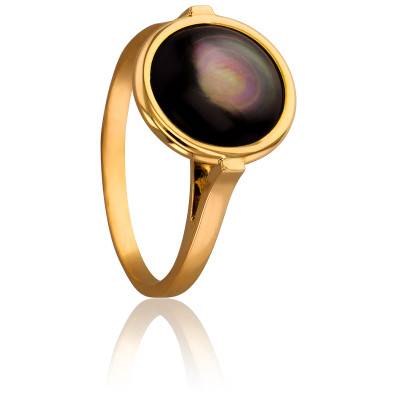 Bague Kirkos en Or Jaune 750 & Nacre Grise - Les Valentines