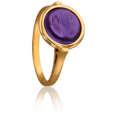 Bague Kirkos en Or Jaune 750 & Améthyste Ronde - Les Valentines