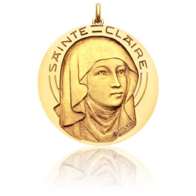 Médaille Sainte Claire Or Jaune 750, Diamètre 15 mm à 20 mm - Becker