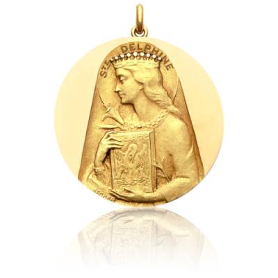 Médaille Sainte Delphine Or Jaune 750, Diamètre 15 mm à 20 mm - Becker