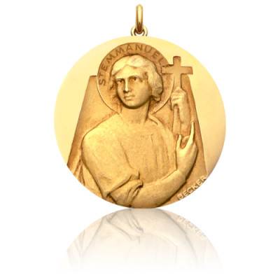 Médaille Saint Emmanuel Or Jaune 750, Diamètre 15 mm à 20 mm - Becker