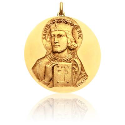 Médaille Saint Eric Or Jaune 750, Diamètre 15 mm à 20 mm - Becker
