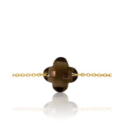 Bracelet-Chaîne Alya Quartz Fumé, Longueur 16 à 18 cm - Les Valentines