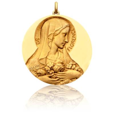 Médaille Sainte Florence Or Jaune 750, Diamètre 15 mm à 20 mm - Becker