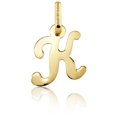 750/1000 Yellow Gold Letter K Pendant - Argyor