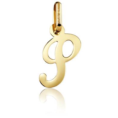 Letter P 750/1000 Yellow Gold Pendant - Argyor