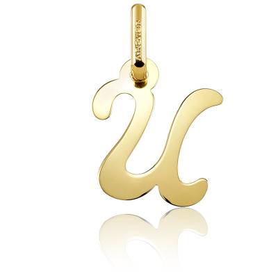 Pendentif Lettre U en Or Jaune 750 - Argyor