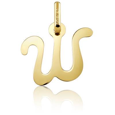 750/1000 Yellow Gold Letter W Pendant - Argyor